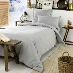 Drap Housse|EMINZA Drap housse flanelle de coton (90 x 200 cm) Nina Gris clair