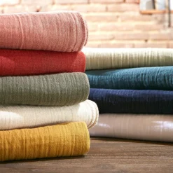 Drap Housse|EMINZA Drap housse gaze de coton (140 x 190 cm) Gaïa Vert tilleul