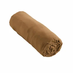 Drap Housse|EMINZA Drap housse gaze de coton (90 x 200 cm) Gaïa Camel