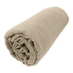 Drap Housse|EMINZA Drap housse gaze de coton (180 x 200 cm) Gaïa Ficelle
