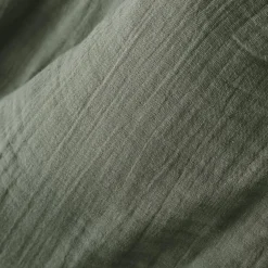 Drap Housse|EMINZA Drap housse gaze de coton (90 x 190 cm) Gaïa Vert romarin
