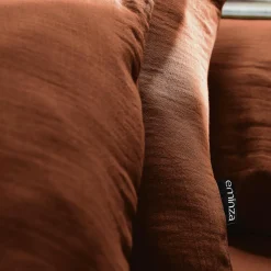 Drap Housse|EMINZA Drap housse gaze de coton (180 x 200 cm) Gaïa Terracotta