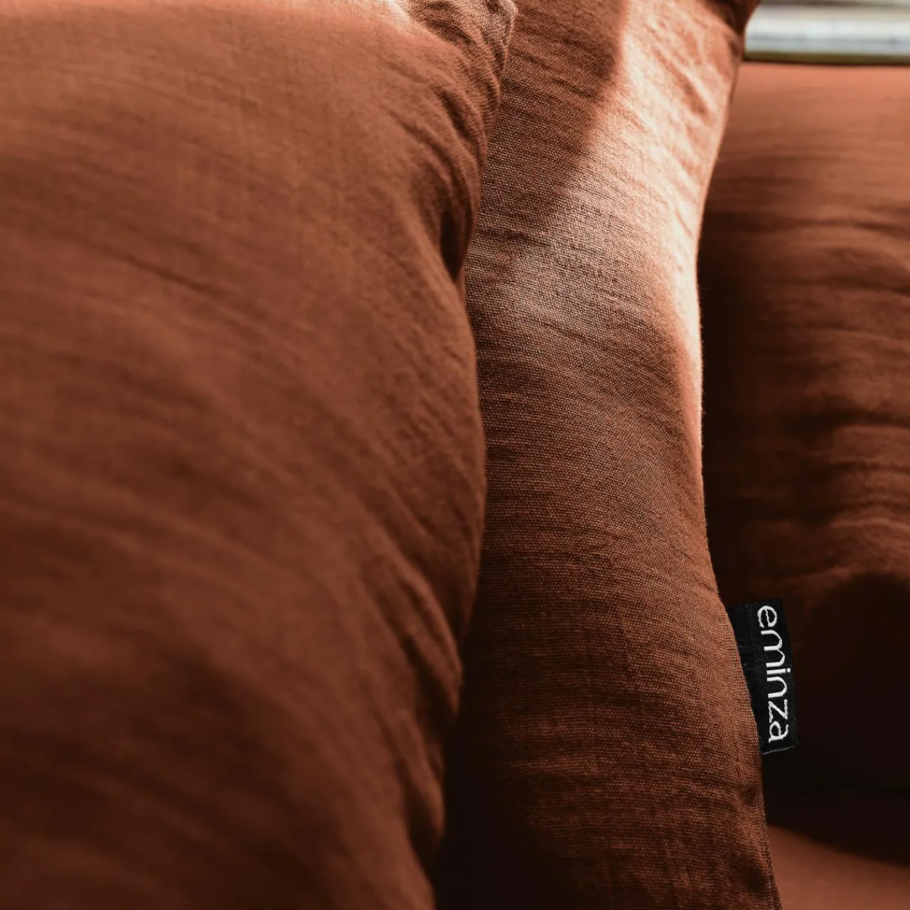 Drap Housse|EMINZA Drap housse gaze de coton (90 x 190 cm) Gaïa Terracotta