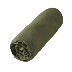 Drap Housse|EMINZA Drap housse lin lavé (160 x 200 cm) Louise Vert romarin