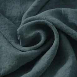 Drap Housse|EMINZA Drap housse lin lavé (160 x 200 cm) Louise Gris ardoise