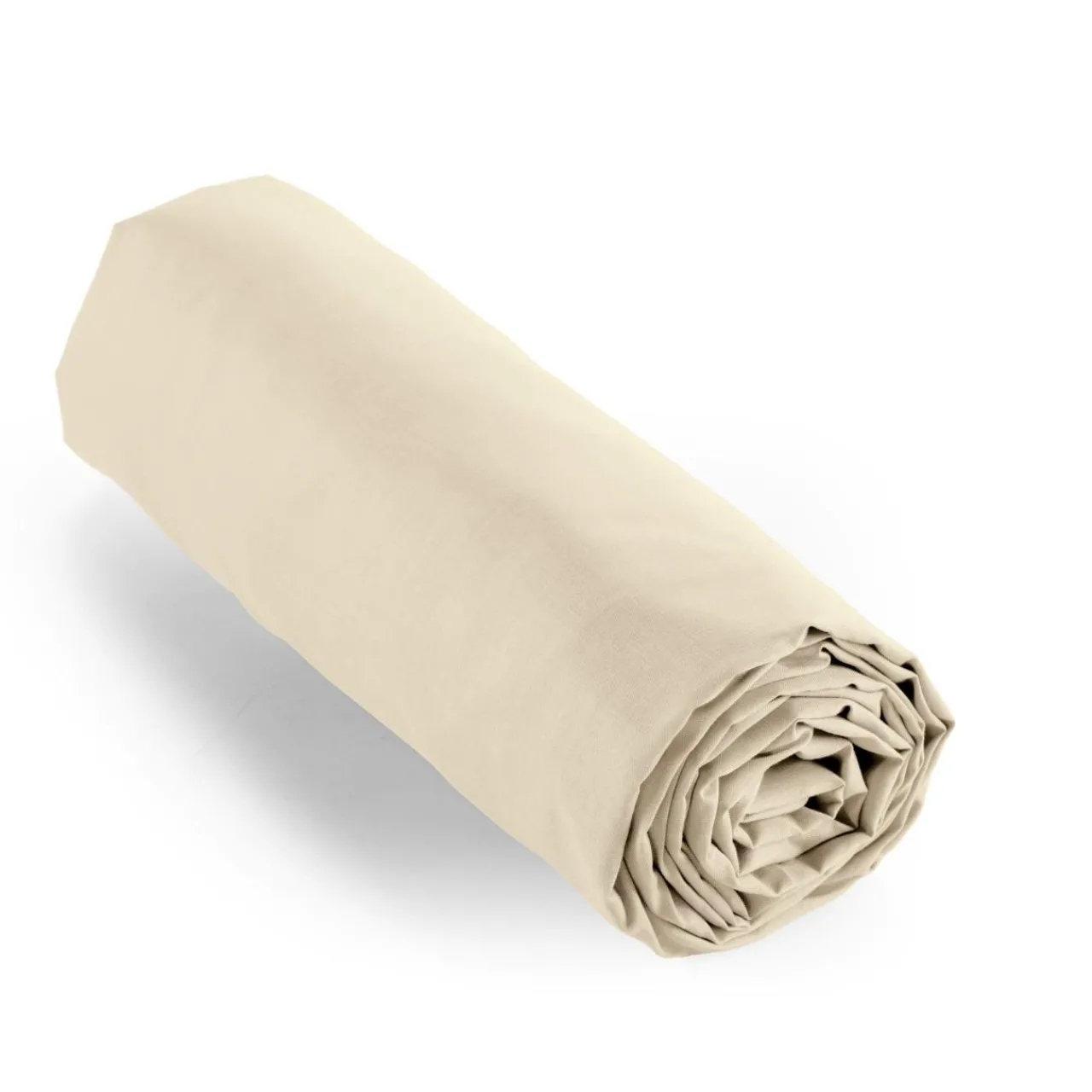 Drap Housse|EMINZA Drap housse percale de coton (180 x 200 cm) Cali Beige
