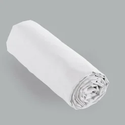 Drap Housse|EMINZA Drap housse percale de coton (90 x 200 cm) Cali Blanc