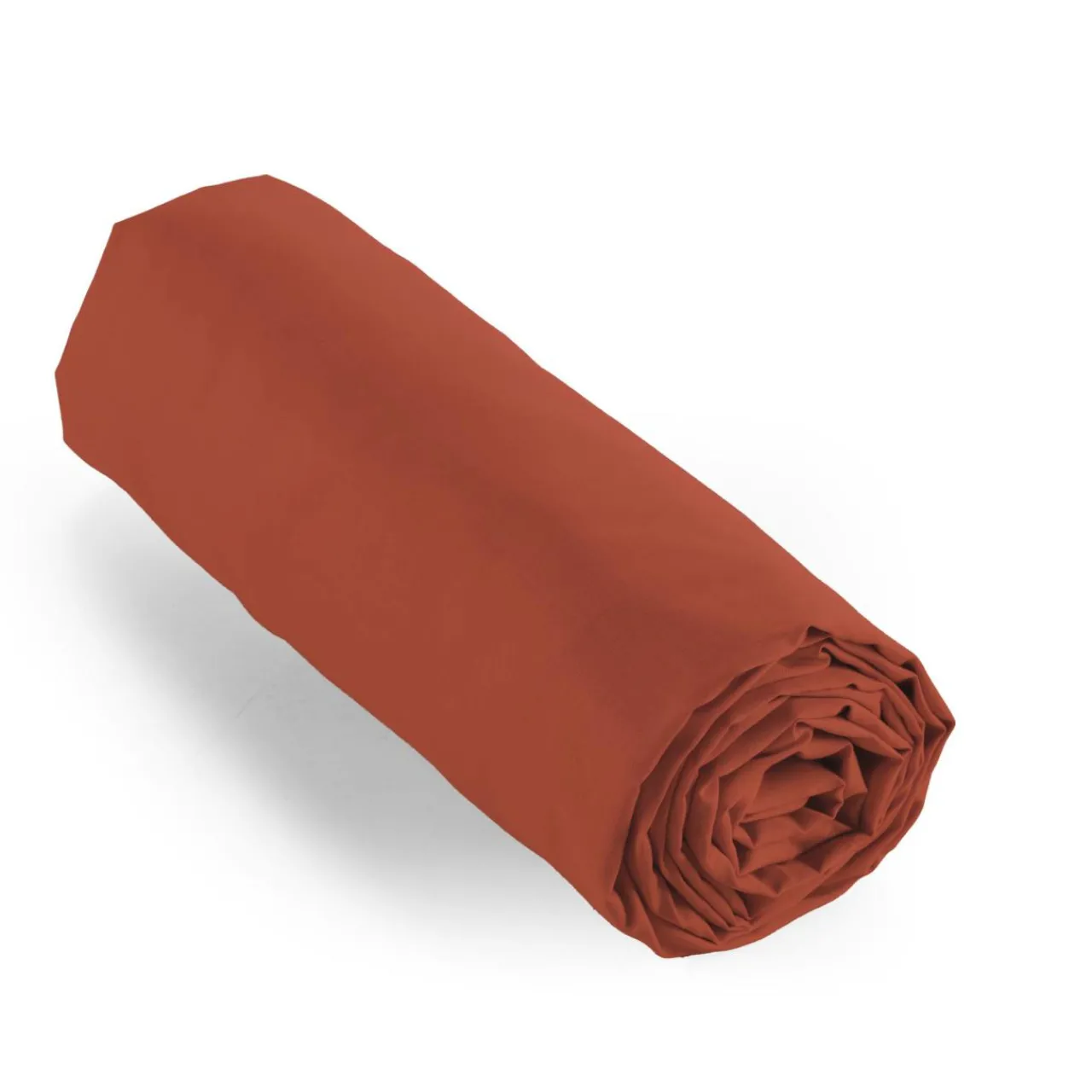 Drap Housse|EMINZA Drap housse percale de coton (140 x 200 cm) Cali Terracotta