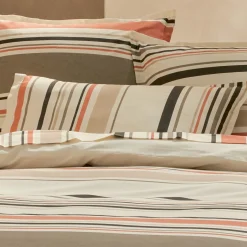 Drap Plat|TRADI LINGE Drap plat coton lavé (240 x 310 cm) Hugo Corail Orange