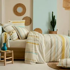 Drap Plat|TRADI LINGE Drap plat coton lavé (280 x 310 cm) Hugo Jaune moutarde