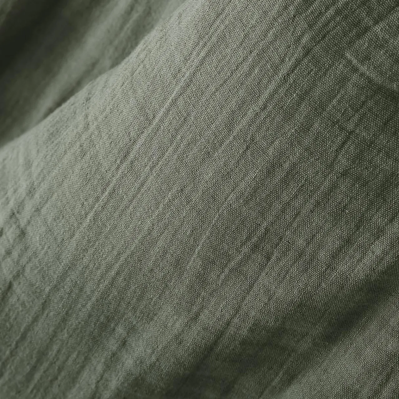 Drap Plat|EMINZA Drap plat gaze de coton (270 x 300 cm) Gaïa Vert romarin