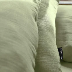 Drap Plat|EMINZA Drap plat gaze de coton (270 x 300 cm) Gaïa Vert tilleul