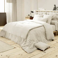 Drap Plat|EMINZA Drap plat gaze de coton (270 x 300 cm) Gaïa pampa Beige