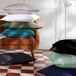 Drap Plat|EMINZA Drap plat percale de coton (240 x 300 cm) Cali Noir