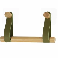 Accessoire Wc|TENDANCE Dérouleur de papier toilette adhésif easy Chic simili cuir Kaki Vert kaki