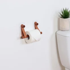 Accessoire Wc|TENDANCE Dérouleur de papier toilette adhésif Season Color Caramel