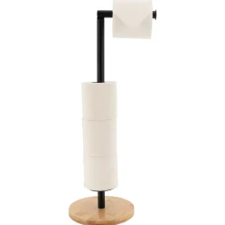 Accessoire Wc|TENDANCE Dérouleur papier toilette avec réserve Harmonie Noir