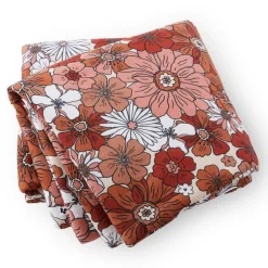 Couvre-Lit Et Édredon|EMINZA Edredon gaze de coton (90 x 200 cm) Gaïa Azalée Terracotta