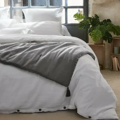 Couvre-Lit Et Édredon|EMINZA Edredon gaze de coton (90 x 200 cm) Gaïa Gris granit Gris foncé
