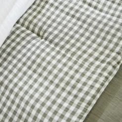 Couvre-Lit Et Édredon|EMINZA Edredon gaze de coton (90 x 200 cm) Gaïa vichy Vert romarin