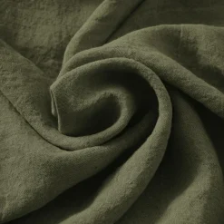 Couvre-Lit Et Édredon|EMINZA Edredon lin lavé (90 x 200 cm) Louise Vert romarin