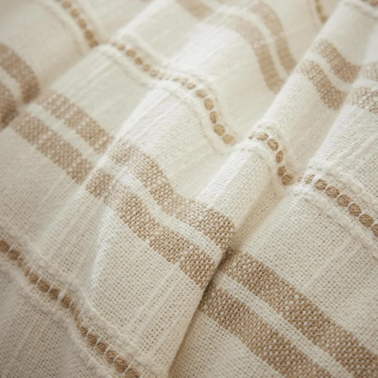 Couvre-Lit Et Édredon|EMINZA Edredon réversible coton texturé et percale (90 x 220 cm) Alice Ficelle