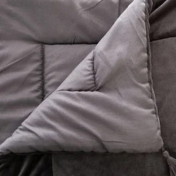 Couvre-Lit Et Édredon|ATMOSPHERA Edredon velours (80 x 180 cm) Slow Gris