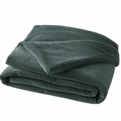 Couvre-Lit Et Édredon|EMINZA Edredon velours de coton (90 x 200 cm) Victor Gris ardoise