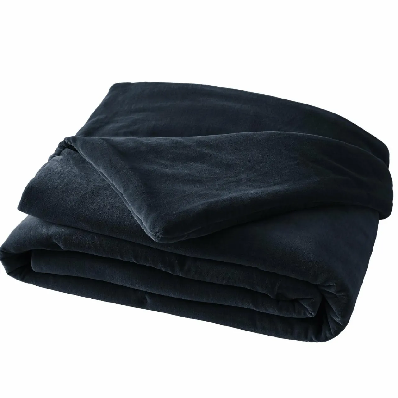 Couvre-Lit Et Édredon|EMINZA Edredon velours de coton (90 x 200 cm) Victor Bleu nuit
