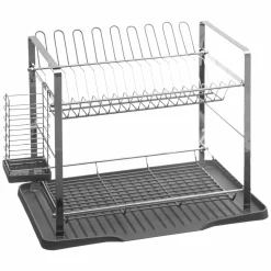 Egouttoir, Planche À Découper|ATMOSPHERA Egouttoir en métal 2 niveaux (50 x 30 cm) Actual Gris