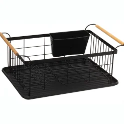 Egouttoir, Planche À Découper|ATMOSPHERA Egouttoir en métal (46 x 32 cm) Blackwood Noir