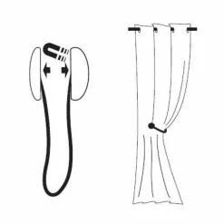 Embrasse, Pince Et Anneaux|LUANCE Embrasse rideau Tulipe he Blanc