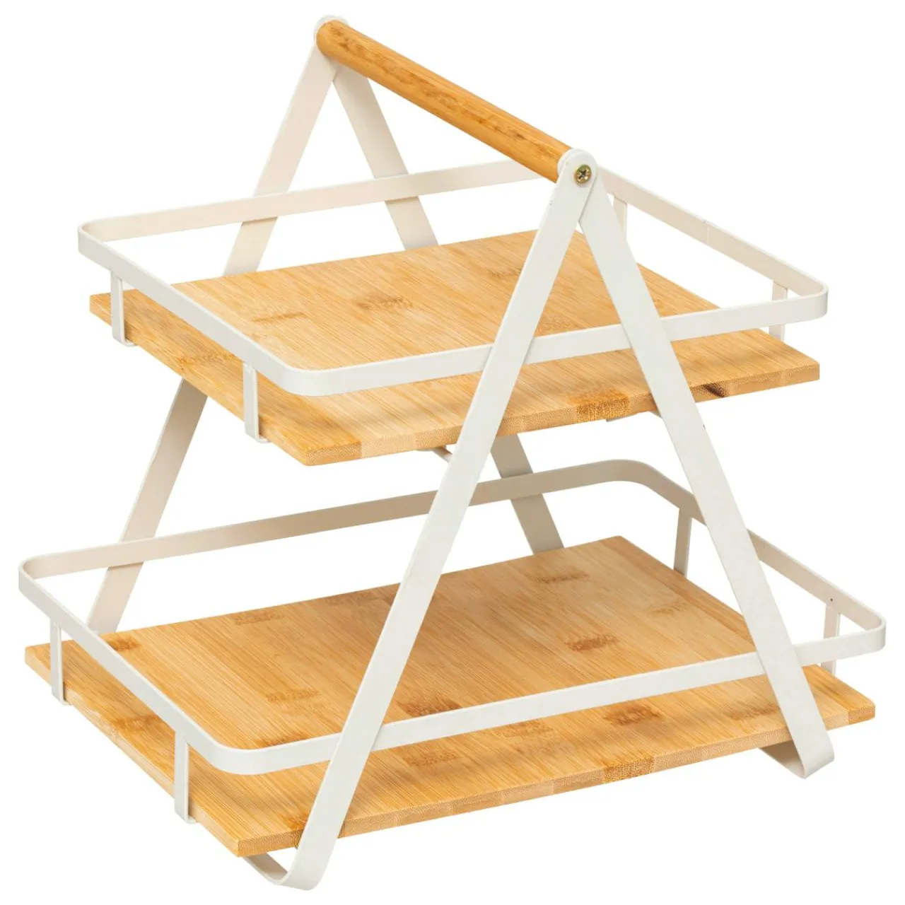 Rangement Et Organisateur|5 Five Simply Smart Etagère cuisine transportable en bois 2 niveaux avec anse (H29 cm) Ordera he Blanc