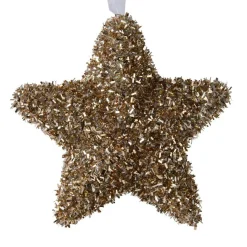 Décoration De Sapin|KAEMINGK Etoile de Noël à suspendre (H11 cm) Oridée glacé Marron