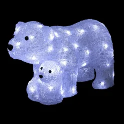 Déco Et Objet Lumineux|Feeric Lights & Christmas Famille d'ours polaire solaire 60 LED (H25 cm) Blanc froid