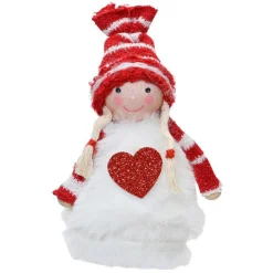 Décoration De Sapin|KAEMINGK Fée de Noël à suspendre (H12 cm) Molly Cœur pailleté Rouge