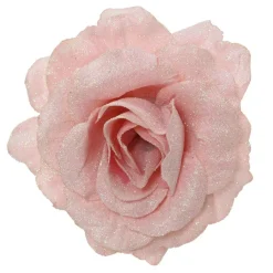 Décoration De Sapin|KAEMINGK Fleur décorative sur pince (D12 cm) Scintillant poudré Rose
