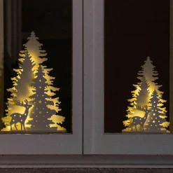 Déco Et Objet De Noël|Déco Et Objet Lumineux|KAEMINGK Foret illuminée à piles 20 LED (H36 cm) Nordique Blanc chaud