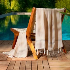 Linge De Bain|Fouta| Fouta coton recyclé (100 x 200 cm) Beach Beige