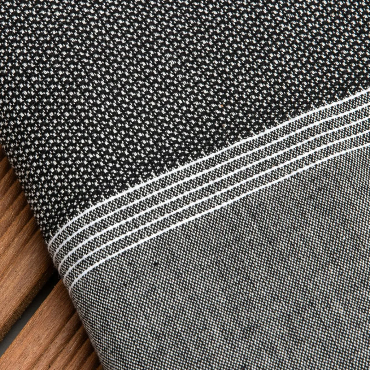 Linge De Bain|Fouta| Fouta coton recyclé (100 x 200 cm) Beach e Noir