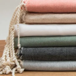 Linge De Bain|Fouta| Fouta coton recyclé (100 x 200 cm) Sunshine e Gris