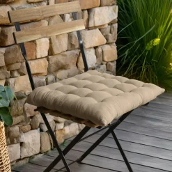 Galette De Chaise|EMINZA Galette de chaise carrée gaze de coton (40 x 40 cm) Gaïa Ficelle