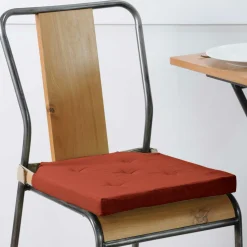 Galette De Chaise|STOF Galette de chaise carrée scratch (38 x 38 cm) Duo Terracotta