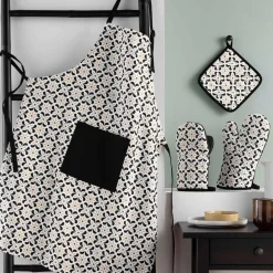 Accessoire Cuisine|douceur d'intu017drieur Gant de cuisine coton (24.5 x 14.5 cm) Solaris Noir