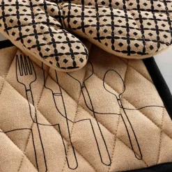 Accessoire Cuisine|DOUCEUR D'INTERIEUR Gant et manique coton recyclé Cuisiline Beige