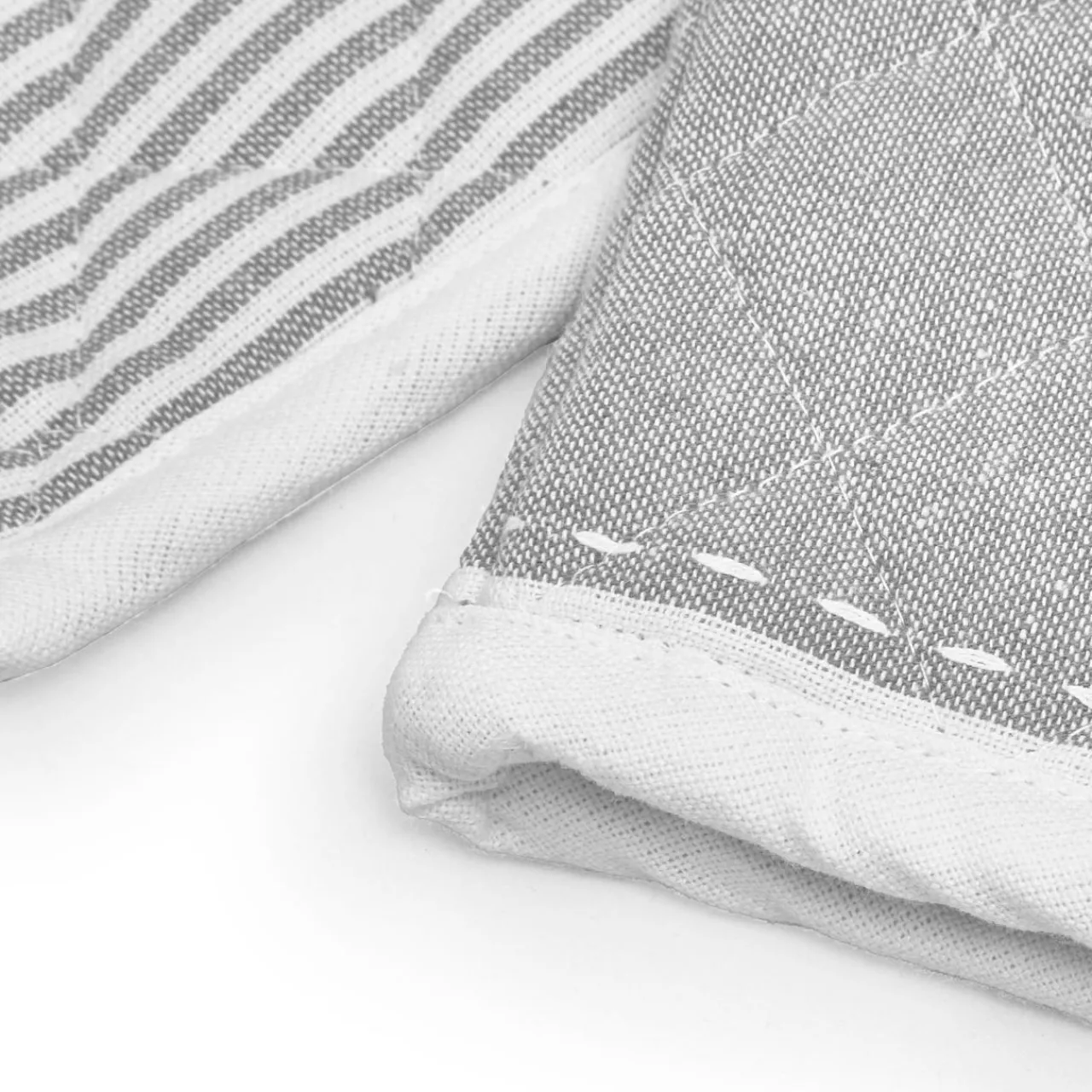 Accessoire Cuisine|douceur d'intu017drieur Gant et manique coton tissé Iliade Blanc Gris