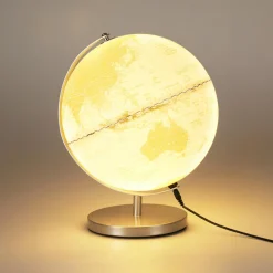 Guirlande Et Déco Lumineuse|KOOPMAN Globe terrestre lumineux (H31 cm) Map Monde Blanc