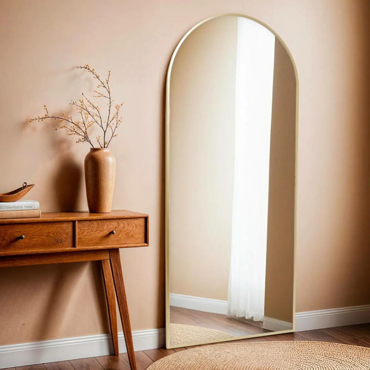 Miroir|EMINZA Grand Miroir à poser en métal (H180 cm) Dallas Dé Or