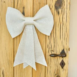 Décoration De Sapin|KAEMINGK Grand nœud pailleté (H42 cm) Glasgow Blanc