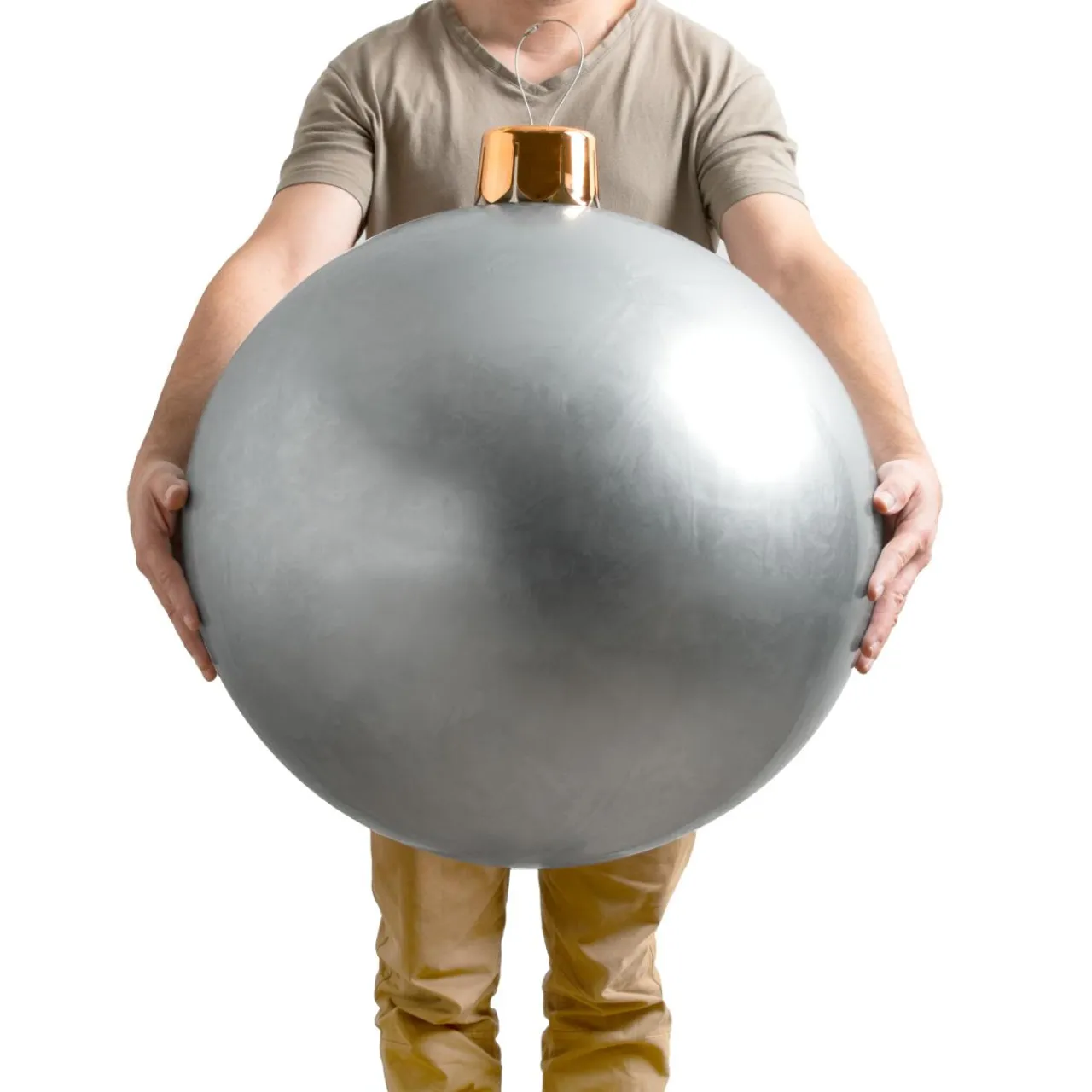 Boule Grand Format|Déco Et Objet De Noël|KOOPMAN Grande boule de Noël gonflable (D65 cm) Argent